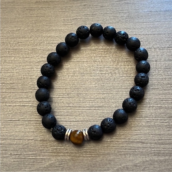 Black and Brown Lava Stone Jewelry Bracelet - Picture 1 of 2